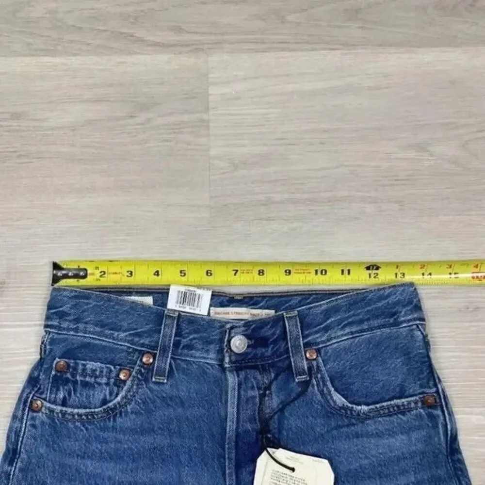 Levis Ribcage Straight Ankle Jeans Womens 26x27 Medium‎ Wash 726930090